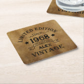 Gepersonaliseerd 55ste verjaardagsfeest kartonnen onderzetters (Schuin)