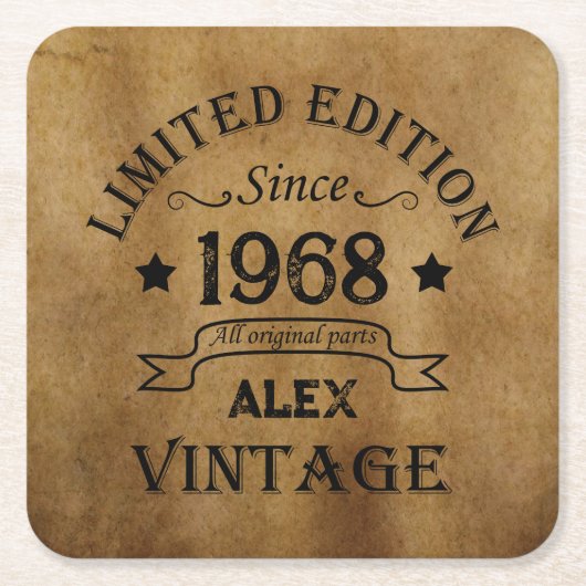 Gepersonaliseerd  55ste verjaardagsfeest kartonnen onderzetters (Voorkant)