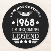 Gepersonaliseerd  55ste verjaardagsfeest ronde kartonnen onderzetter (Voorkant)