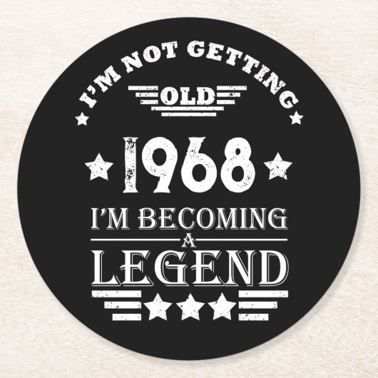 Gepersonaliseerd  55ste verjaardagsfeest ronde kartonnen onderzetter (Voorkant)