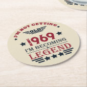 Gepersonaliseerd  55ste verjaardagsfeest ronde kartonnen onderzetter (Gebogen)