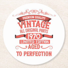 Gepersonaliseerd  55ste verjaardagsfeest ronde kartonnen onderzetter