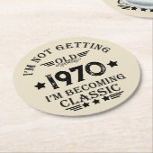 Gepersonaliseerd  55ste verjaardagsfeest ronde kartonnen onderzetter (Gebogen)