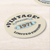 Gepersonaliseerd  55ste verjaardagsfeest ronde kartonnen onderzetter (Gebogen)