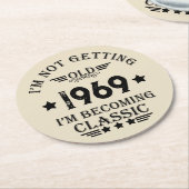 Gepersonaliseerd  55ste verjaardagsfeest ronde kartonnen onderzetter (Gebogen)