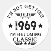 Gepersonaliseerd  55ste verjaardagsfeest ronde sticker (Voorkant)