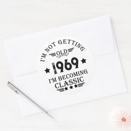 Gepersonaliseerd  55ste verjaardagsfeest ronde sticker (Envelop)