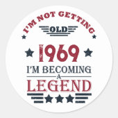 Gepersonaliseerd 55ste verjaardagsfeest ronde sticker (Voorkant)