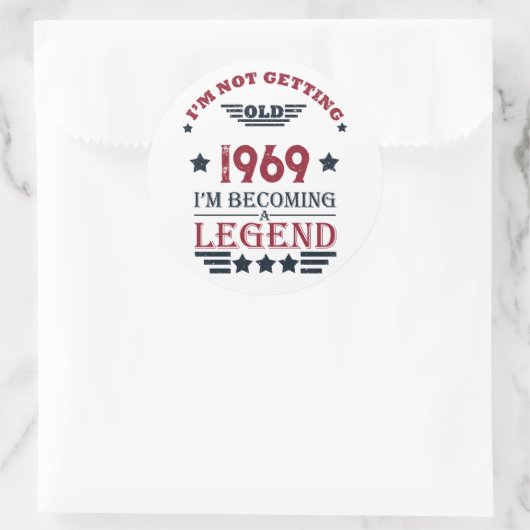 Gepersonaliseerd  55ste verjaardagsfeest ronde sticker (Tas)