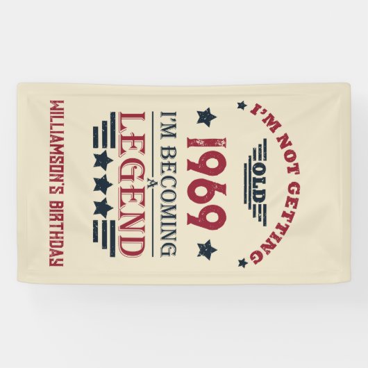 Gepersonaliseerd  55ste verjaardagsfeest spandoek (Horizontaal)