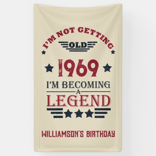 Gepersonaliseerd  55ste verjaardagsfeest spandoek (Verticaal)