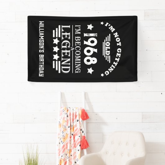 Gepersonaliseerd  55ste verjaardagsfeest spandoek (Insitu)