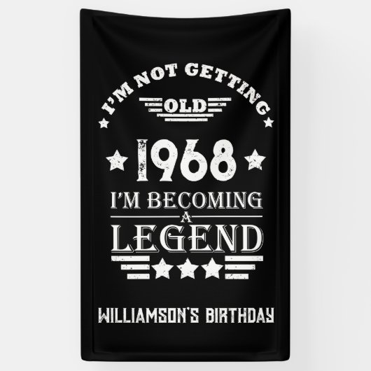 Gepersonaliseerd  55ste verjaardagsfeest spandoek (Verticaal)