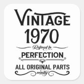 Gepersonaliseerd 55ste verjaardagsfeest vierkante sticker (Voorkant)