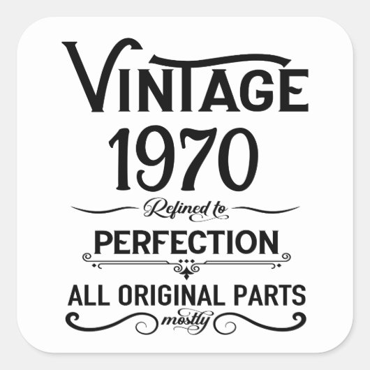 Gepersonaliseerd 55ste verjaardagsfeest vierkante sticker (Voorkant)