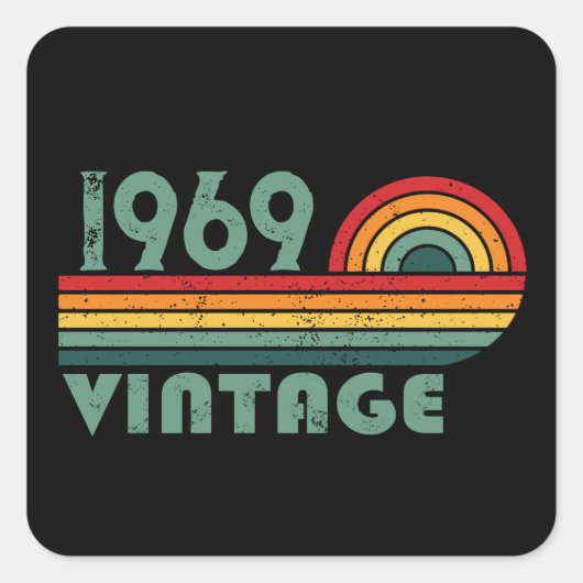 Gepersonaliseerd  55ste verjaardagsfeest vierkante sticker (Voorkant)