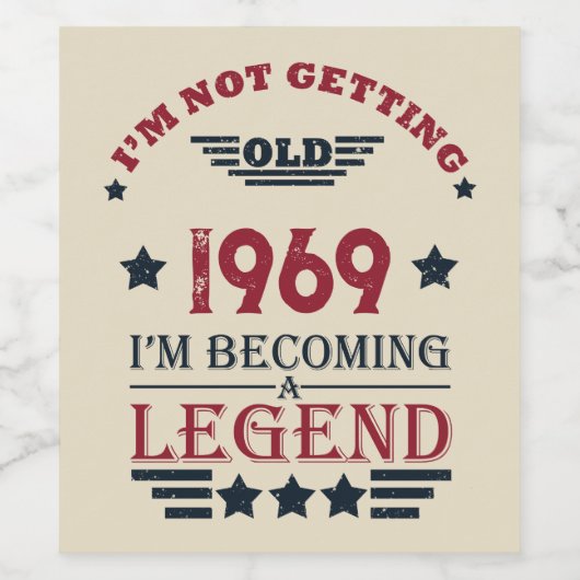 Gepersonaliseerd  55ste verjaardagsfeest wijn etiket (Enkel label)