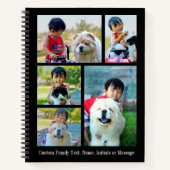 Gepersonaliseerd 5 Foto Collage Modern Afbeelding Notitieboek (Voorkant)