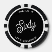 Gepersonaliseerd 60 Zestigste Verjaardag Poker Chips (Voorkant)