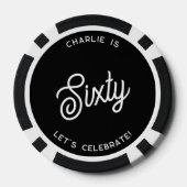 Gepersonaliseerd 60 Zestigste Verjaardag Poker Chips (Achterkant)