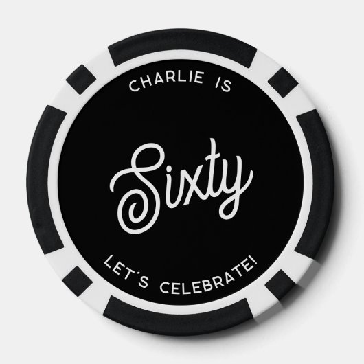 Gepersonaliseerd 60 Zestigste Verjaardag Poker Chips (Achterkant)