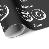 Gepersonaliseerd 60e Birthday zwart omslagpapier Cadeaupapier (Rol Hoek)