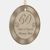 Gepersonaliseerd 60e Jubileum- of geboortedag Keramisch Ornament (Rechts)