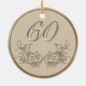 Gepersonaliseerd 60e Jubileum- of geboortedag Keramisch Ornament (Achterkant)