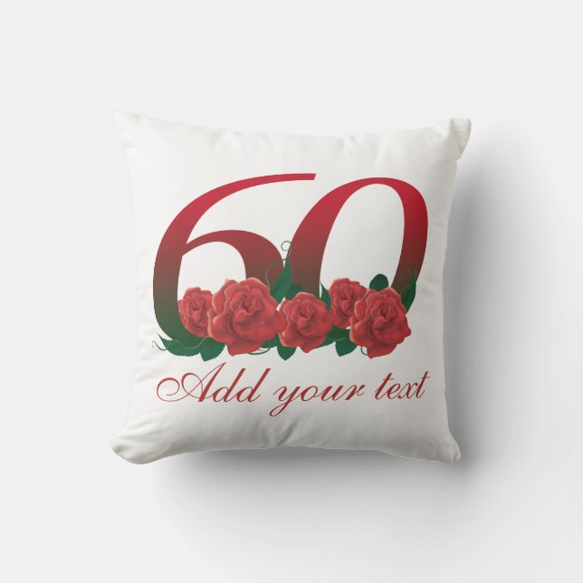 Gepersonaliseerd 60e verjaardag Sierkussen buitens (Voorkant)