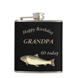 Gepersonaliseerd 60e verjaardag van de forel opa heupfles