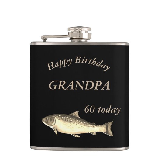 Gepersonaliseerd 60e verjaardag van de forel opa heupfles (Voorkant)