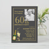Gepersonaliseerd 60e verjaardag van uitnodigingen (Staand voorkant)