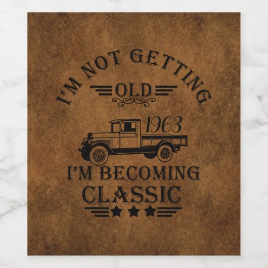 Gepersonaliseerd  60e verjaardagscadeau wijn etiket (Enkel label)