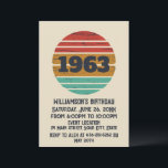 Gepersonaliseerd  60ste verjaardagsfeest kaart<br><div class="desc">U kunt wat originaliteit toevoegen met deze limited edition, premium kwaliteit en origineel, stijlvol, retro en uiterlijk verjaardagsgrafisch ontwerp met een cool typografie lettertype. Dit is een geweldig cadeau-idee voor mannen, vrouwen, echtgenoten, vrouwen, vriendinnen en vriendjes die dol zijn op dit unieke kunstwerk. Het beste unieke en leuke vakantiegift voor...</div>