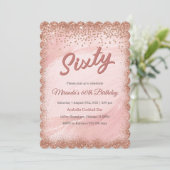 Gepersonaliseerd 60th Birthday Roos Gold Kaart (Staand voorkant)