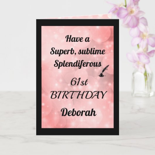 Gepersonaliseerd 61e Gevouwen Wenskaart op jaardag Kaart (Orchidee)