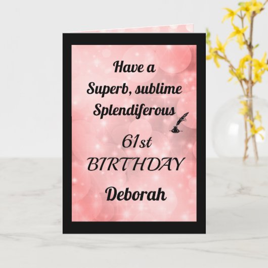 Gepersonaliseerd 61e Gevouwen Wenskaart op jaardag Kaart (Gele Bloem)