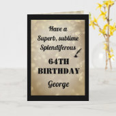 Gepersonaliseerd 64e gevouwen Wenskaart Kaart (Gele Bloem)