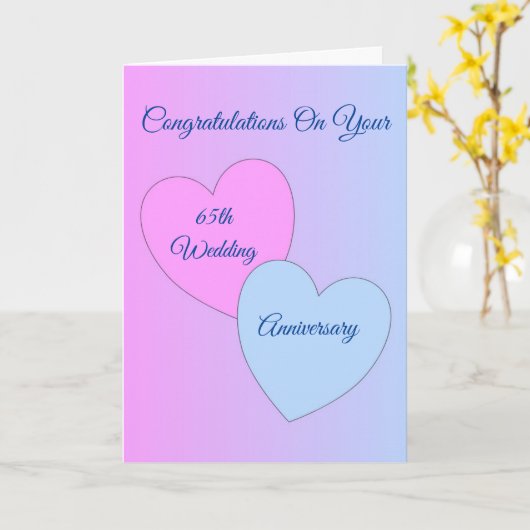 Gepersonaliseerd 65e Jubileum voor weddenschappen Kaart (Gele Bloem)