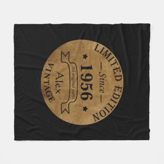 Gepersonaliseerd  65e verjaardagscadeau fleece deken (Voorkant (Horizontaal))