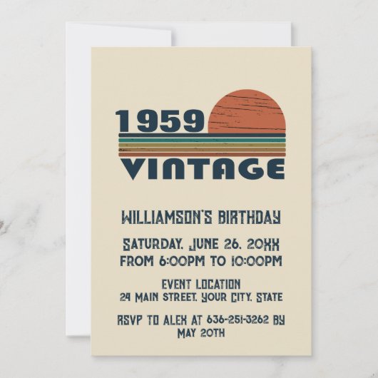 Gepersonaliseerd  65ste verjaardagsfeest kaart (Voorkant)