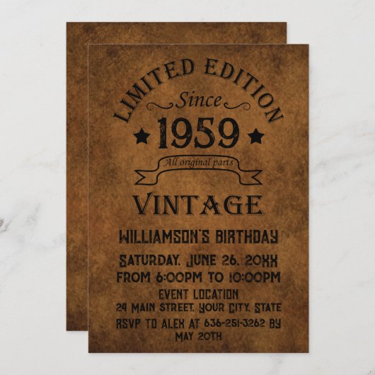 Gepersonaliseerd  65ste verjaardagsfeest kaart (Voorkant / Achterkant)