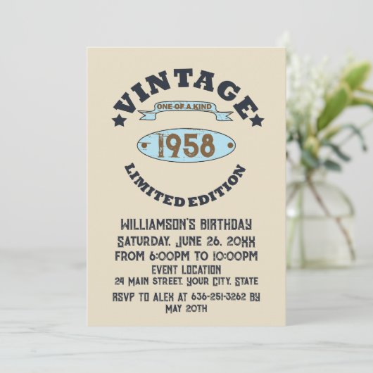 Gepersonaliseerd  65ste verjaardagsfeest kaart (Staand voorkant)