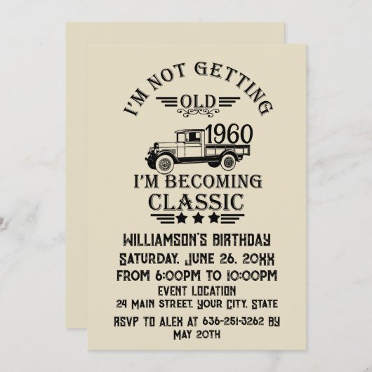 Gepersonaliseerd  65ste verjaardagsfeest kaart (Voorkant / Achterkant)