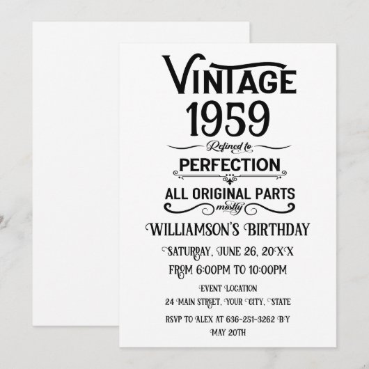 Gepersonaliseerd  65ste verjaardagsfeest kaart (Voorkant / Achterkant)