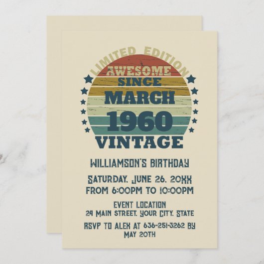 Gepersonaliseerd  65ste verjaardagsfeest kaart (Voorkant / Achterkant)