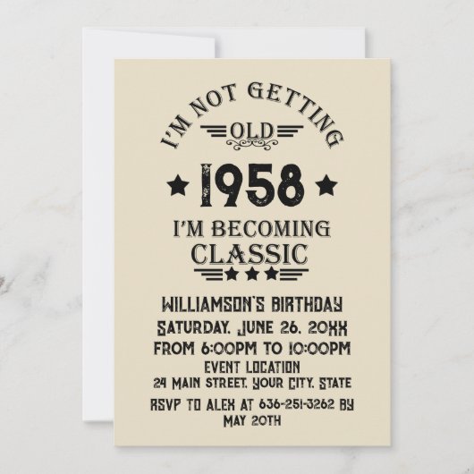 Gepersonaliseerd  65ste verjaardagsfeest kaart (Voorkant)