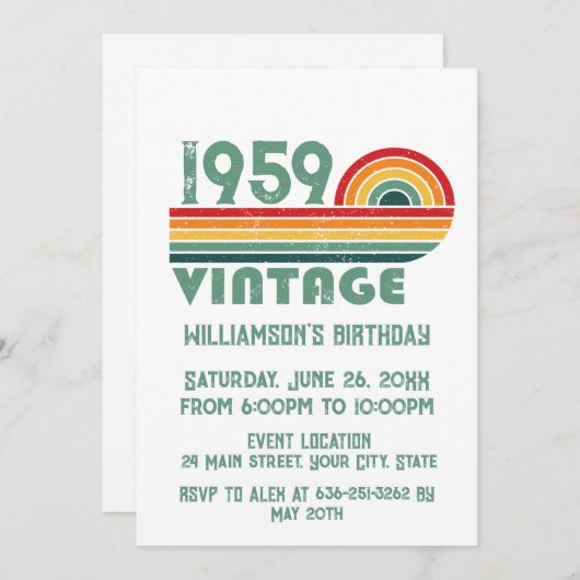 Gepersonaliseerd 65ste verjaardagsfeest kaart (Voorkant / Achterkant)