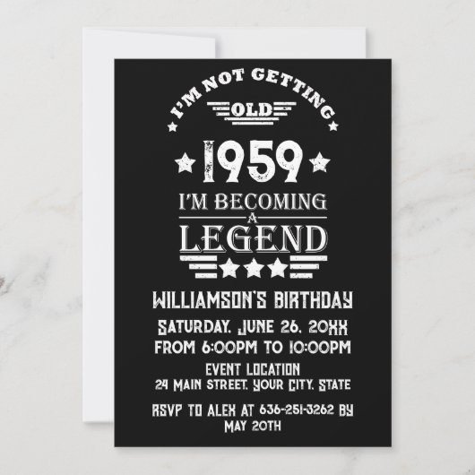 Gepersonaliseerd  65ste verjaardagsfeest kaart (Voorkant)