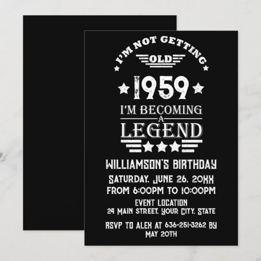 Gepersonaliseerd  65ste verjaardagsfeest kaart (Voorkant / Achterkant)